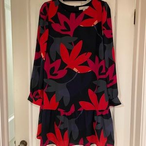 Loft fuchsia printed dress